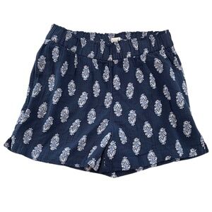 NWT-NAVY MEDALLION GAUZE SHORTS WITH POCKETS